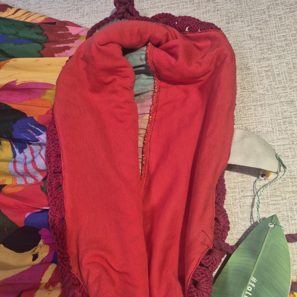 Farm Rio Macaw Party Dress Crochet Top Colorful Parrot Maxi Midi Sun Dress NWT - Picture 15 of 16